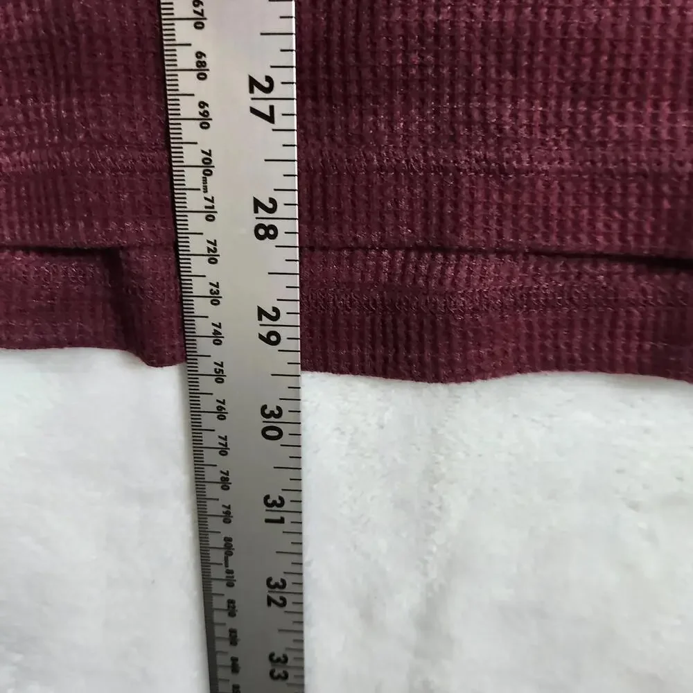 Banana Republic‎ XXL Waffle Knit Hoodie Burgundy Maroon Stripe Pullover Casual